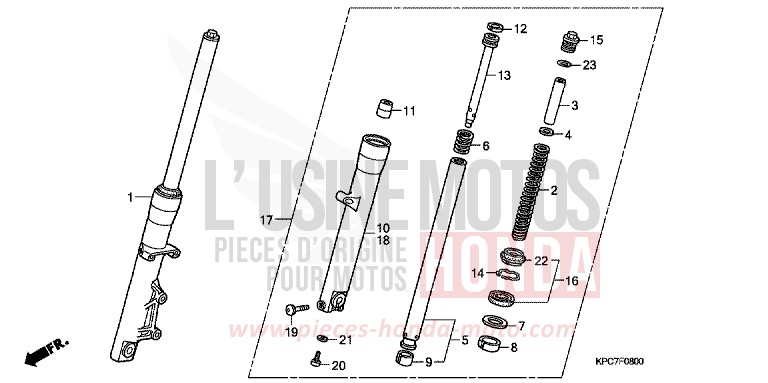 FRONT FORK for Varadero 125 SHASTA WHITE (NH138) from 2009